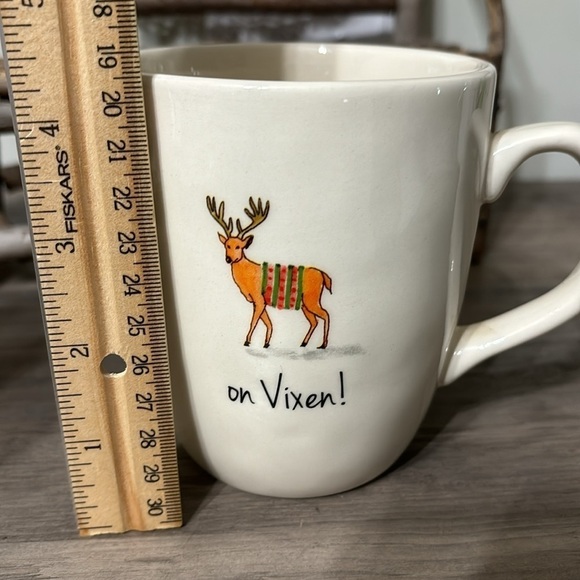 PRE OWNED RAE DUNN ON VIXEN SANTA'S REINDEER CERAMIC MUG - Picture 9 of 9